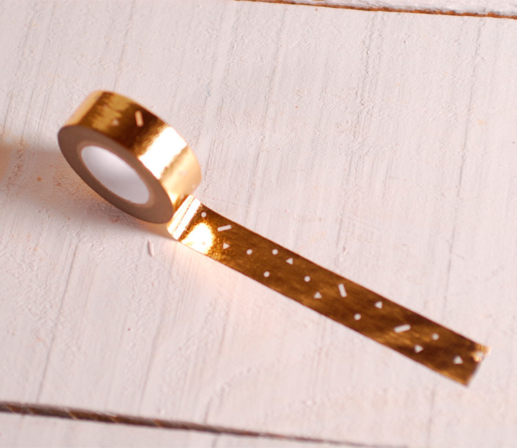 Washi tape doré avec motif géométrique