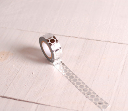Washi tape à pois argentés