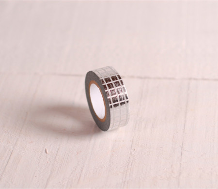 Washi tape à carreaux argentés