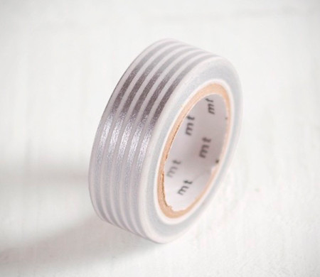 Washi tape avec rayures argent