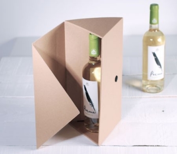 Boîte cadeau triangulaire pour bouteilles de vin