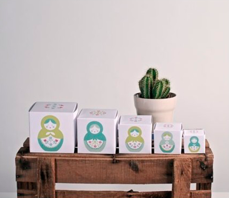 Kit de boîtes imprimées. Matriochkas