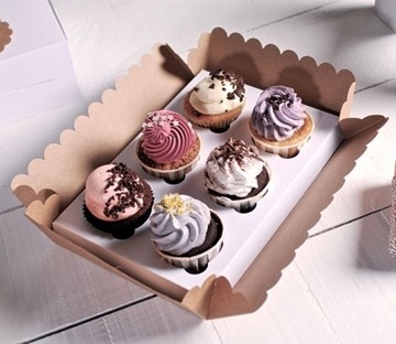 Boîte en carton pour 6 cupcakes