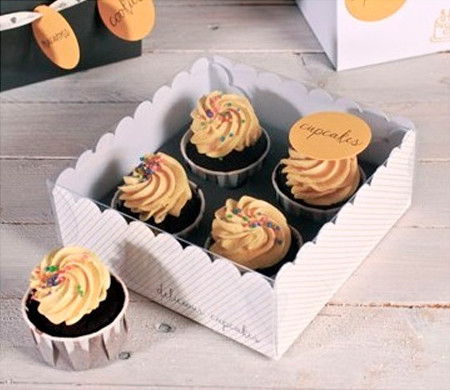 Boîte Transparente pour 4 Cupcakes