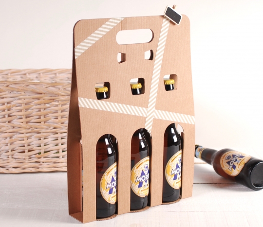 Boîte décorée pour 3 bières 