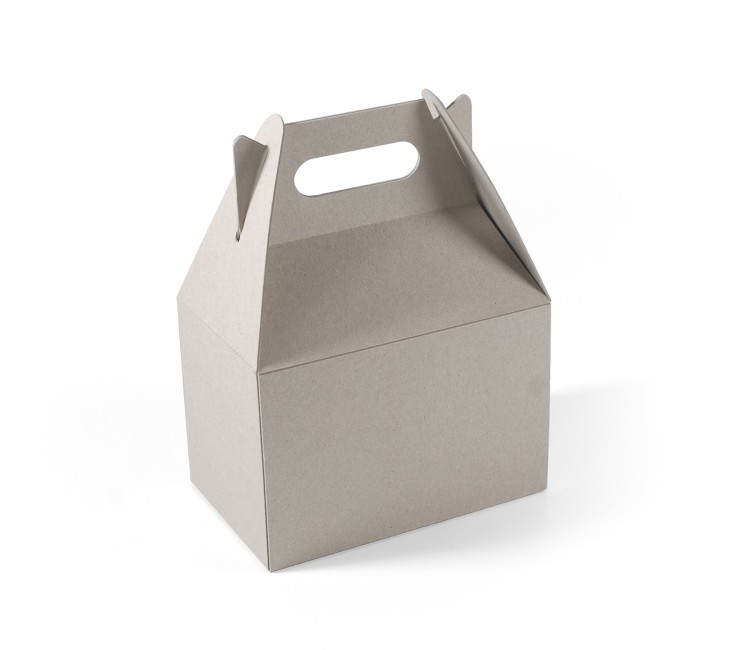 Boîte à poignée en carton écologique rigide, idéale pour cadeaux.