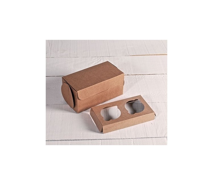 Kit de 5 boîtes pour 2 cupcakes avec insert intérieur Kit de 5 boîtes pour 2 cupcakes avec insert intérieur