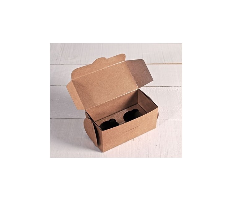 Kit de 5 boîtes pour 2 cupcakes avec insert intérieur Kit de 5 boîtes pour 2 cupcakes avec insert intérieur