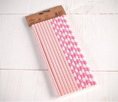 Pailles Rose en Papier
