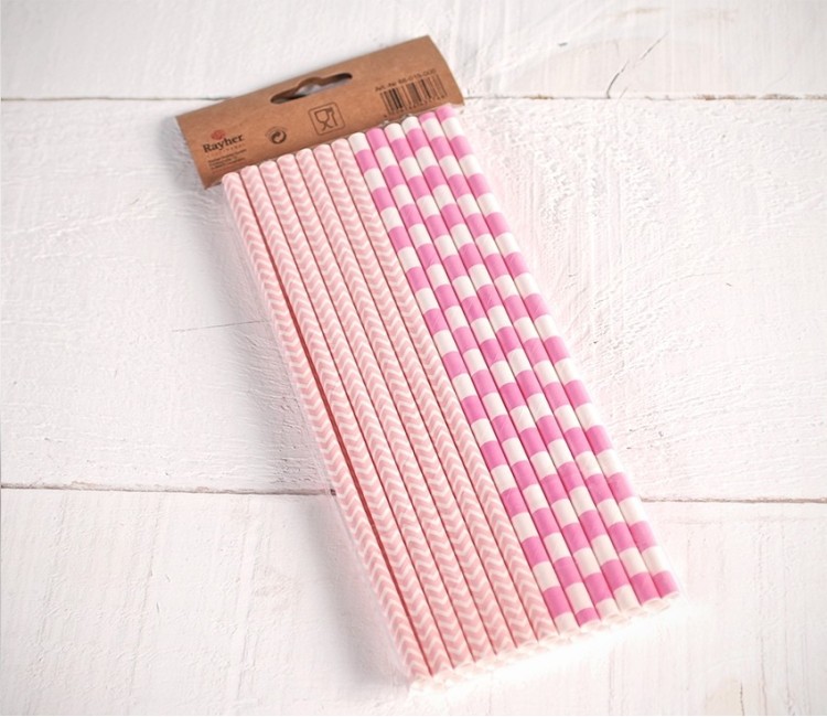 Pailles Rose en Papier