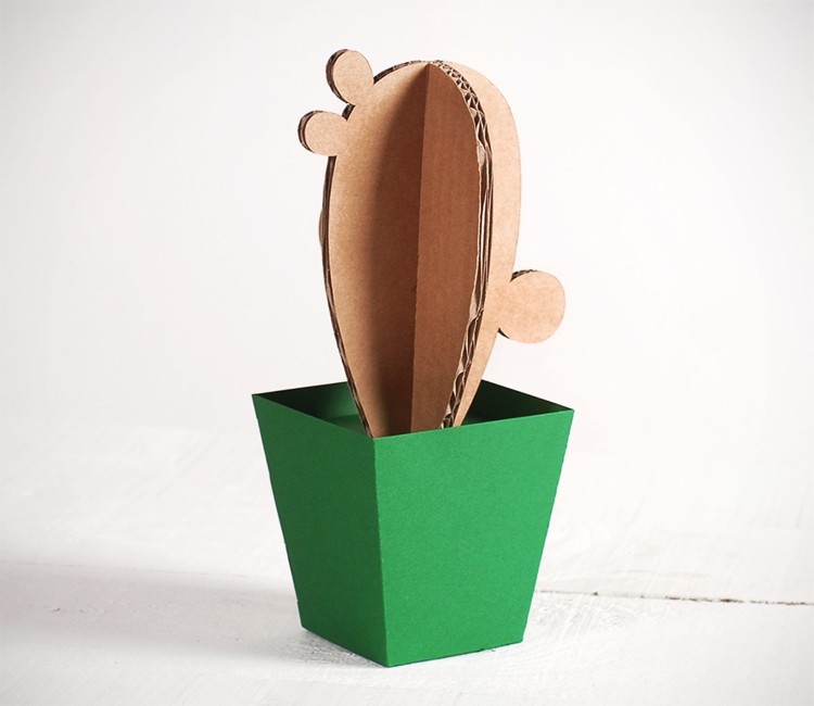 Cactus en Carton, avec des Pots en Couleur !