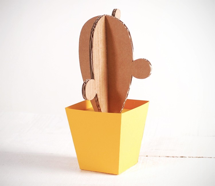 Cactus en Carton, avec des Pots en Couleur !