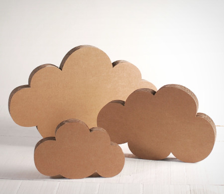 Nuages Décoratifs en Carton, un Kit de 3