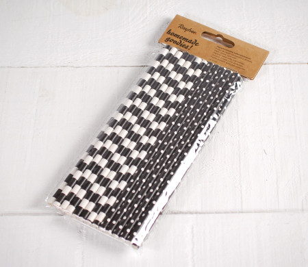 Petites Pailles Noires et Blanches 