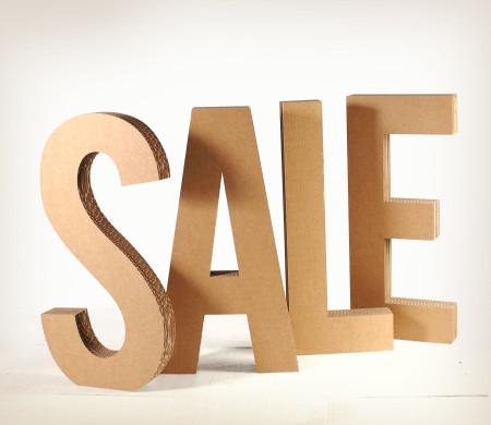 Mot Sale en carton l Lettres épaisses en carton