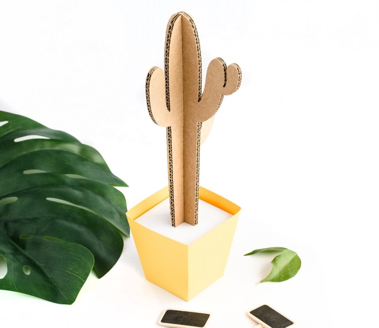Cactus en Carton en Plusieurs Couleurs