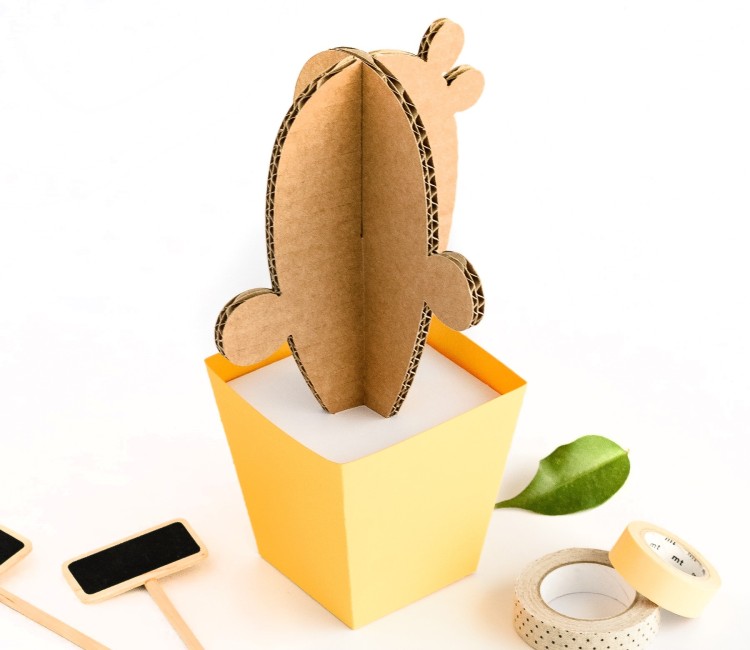 Cactus en Carton, avec des Pots en Couleur !