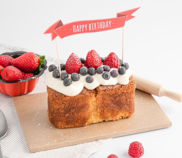 Topper pour tartes avec le message Happy Birthday