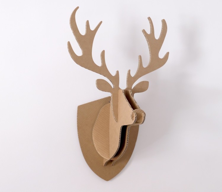 Tête de renne en carton pour Noël