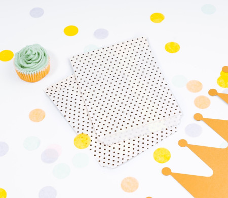 Petits sacs en Papier Blancs à Pois Noirs