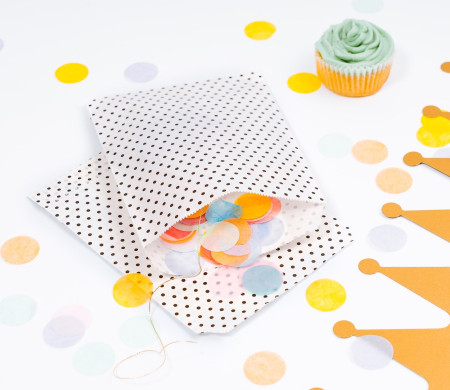 Petits sacs en Papier Blancs à Pois Noirs