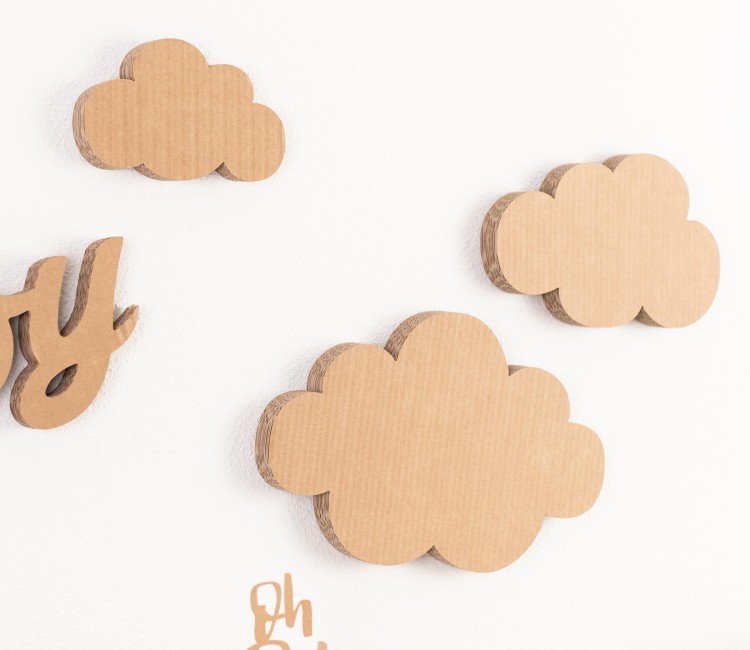 Nuages Décoratifs en Carton, un Kit de 3 Nuages Décoratifs en Carton, un Kit de 3