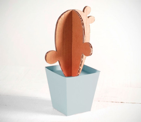 Cactus en Carton, avec des Pots en Couleur !