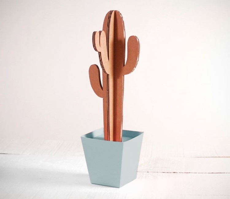 Cactus en Carton en Plusieurs Couleurs