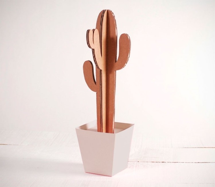 Cactus en Carton en Plusieurs Couleurs