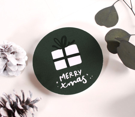 Autocollant rond de Noël