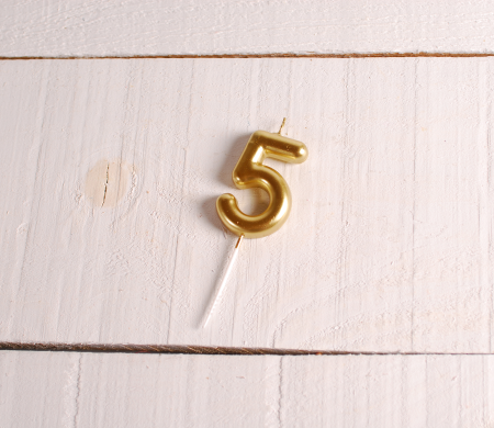 Bougies d’anniversaire à chiffres dorées