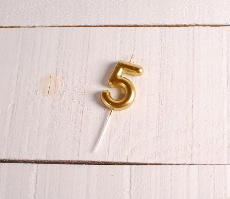 Bougies d’anniversaire à chiffres dorées