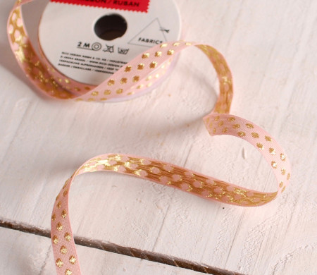 Ruban pastel avec détails dorés