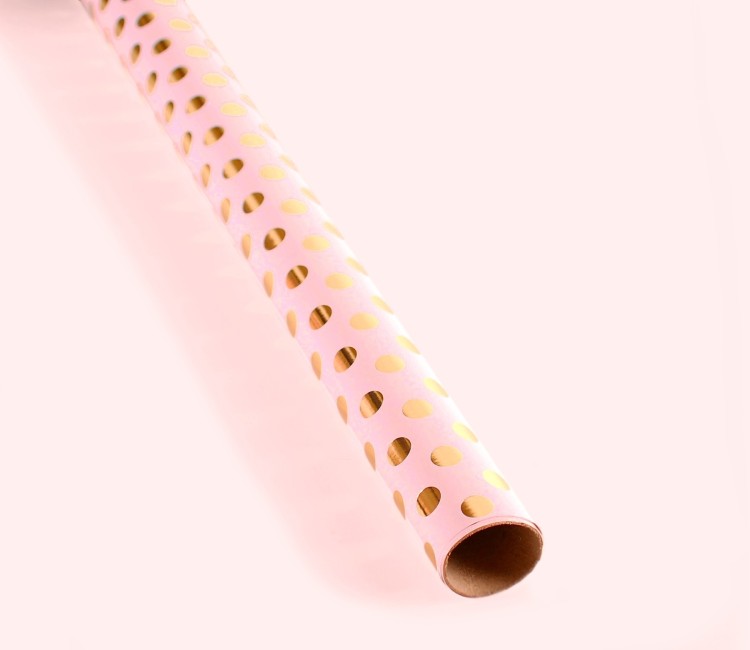 Papier cadeau à pois en papier foil