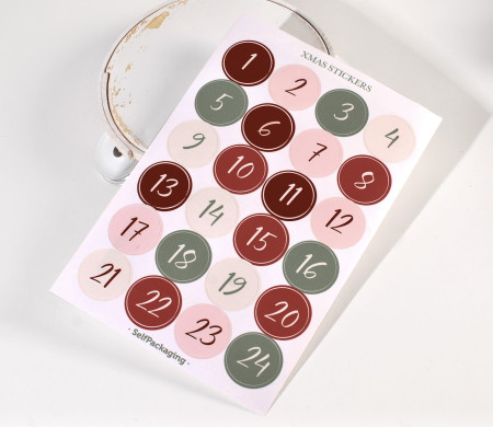 Stickers numérotés pour Calendrier de l'Avant