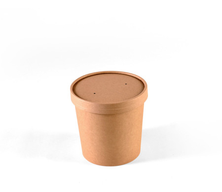 Pot à soupe kraft avec couvercle pour take away