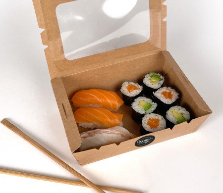 Boîte avec fenêtre pour take away