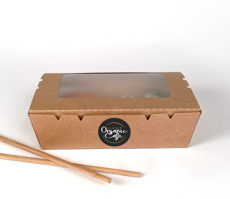 Boîte avec fenêtre pour take away