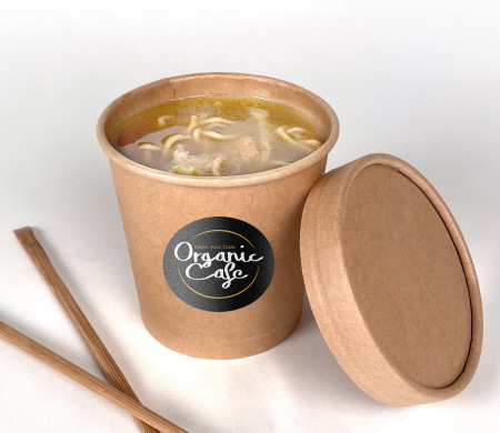 Pot à soupe kraft avec couvercle pour take away