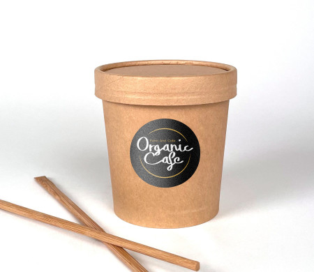 Pot à soupe kraft avec couvercle pour take away