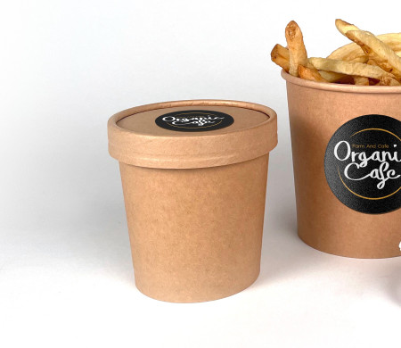 Pot à soupe kraft avec couvercle pour take away