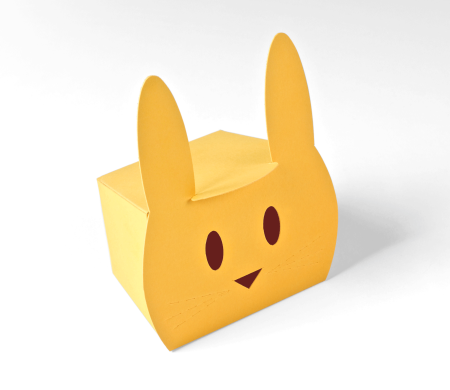 Boîte en carton en forme de lapin sympathique
