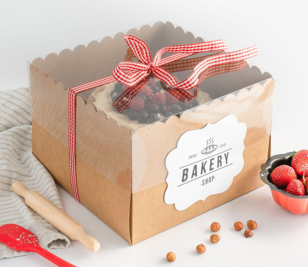 Boîte à Gâteaux et Tartes avec Couvercle Transparent