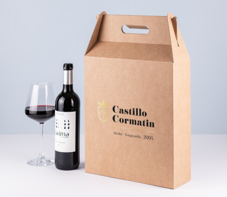 Boîte à vin et pétillants avec une anse pour deux ou trois bouteilles