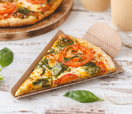 Triangle pour part de pizza très résistant et avec un rabat supérieur
