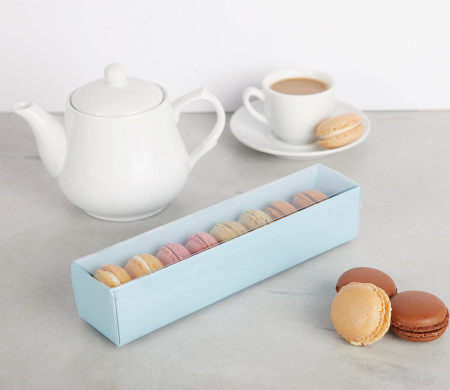 Boîte à macarons avec bande transparente
