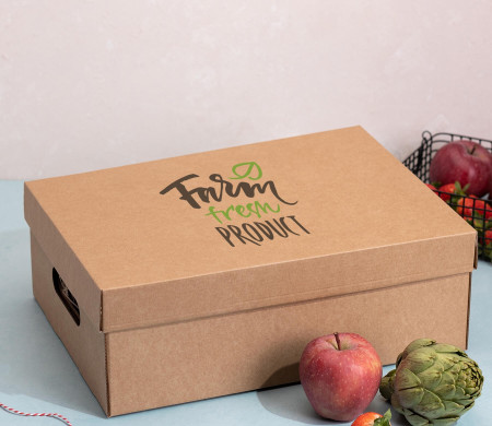 Caisse en carton avec couvercle pour légumes