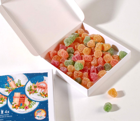 Boîte cadeau plate et colorée