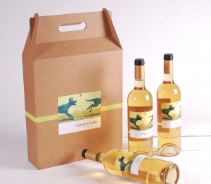Décoration boîte pack 3 bouteilles de vin