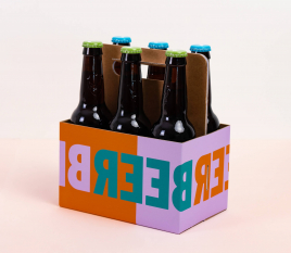 Boîte carton pour bières avec poignée